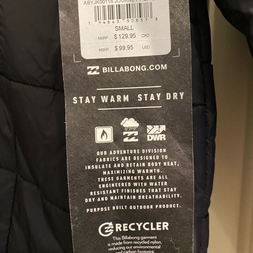 Billabong Black Insulated Jacket